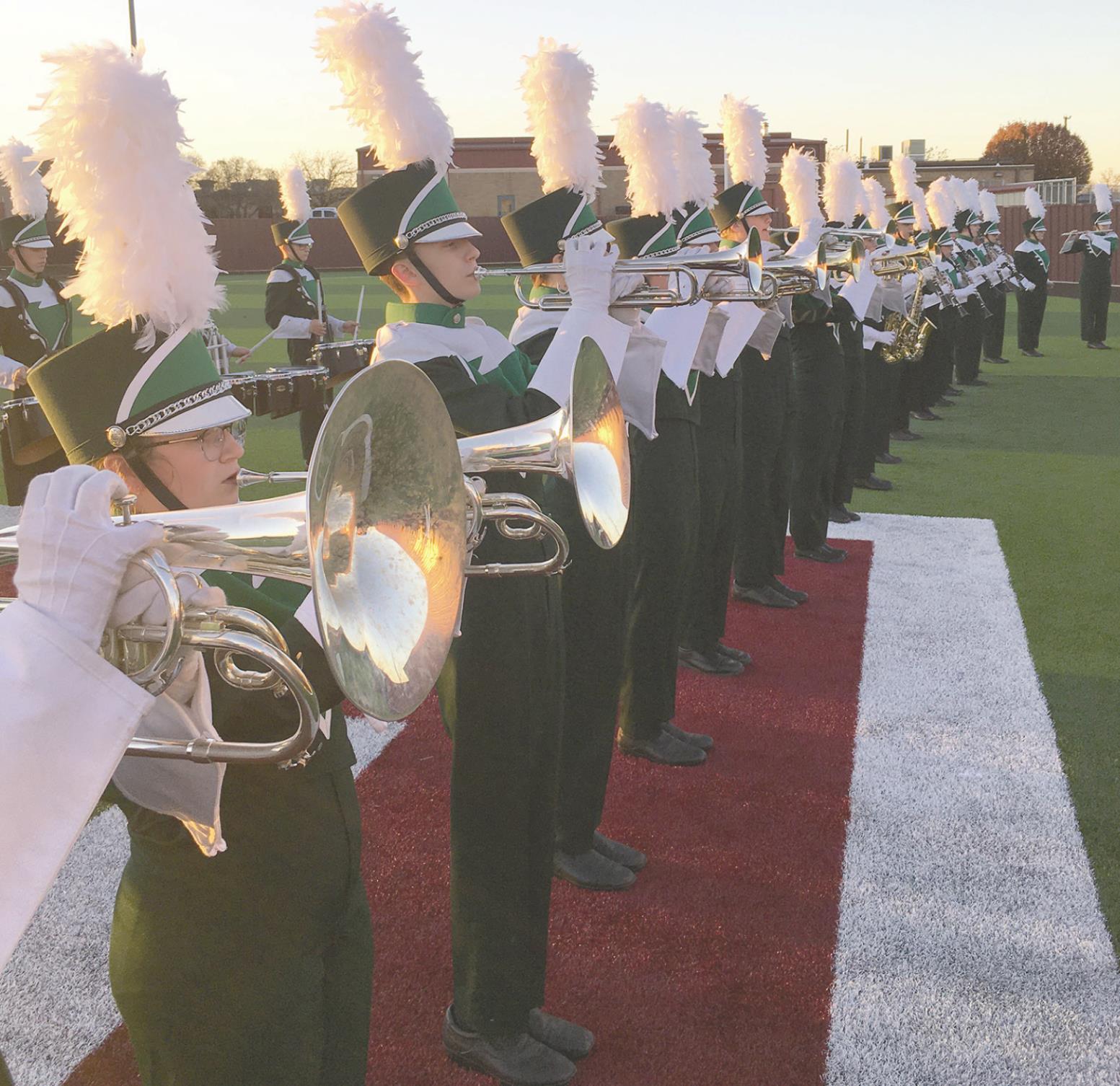 Hawk Band competes at UIL Area Marching Contest Iowa Park Leader