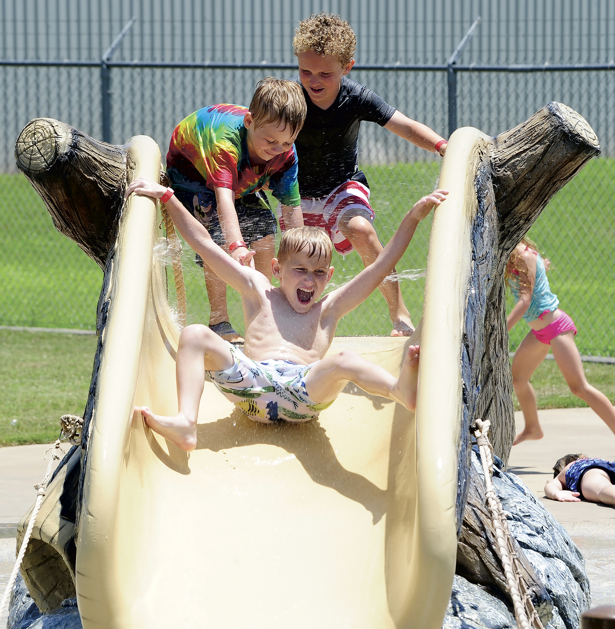 Kids enjoy the Iowa Park Municipal Swim Pool and Spray Park Iowa Park